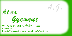 alex gyemant business card